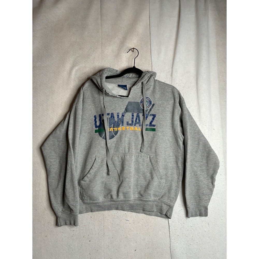 Old Varsity Brand Utah Jazz Basketball Hoodie Gray see measurements for size